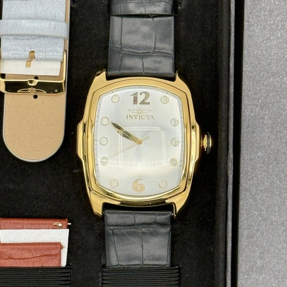 Invicta Special Edition Gold Tone Watch with‎ Interchangeable Leather Straps